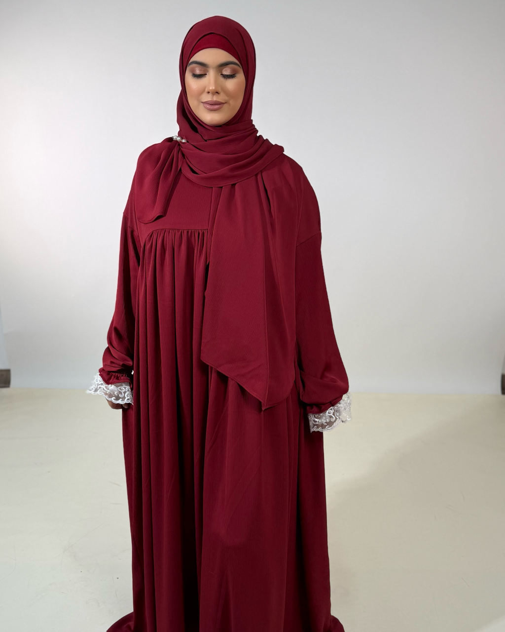 Abaya Warda Rouge